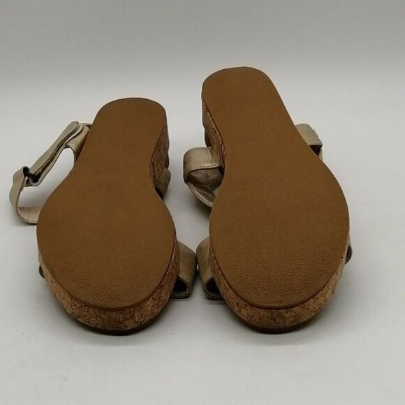 Maurices Womens Felicity Wedge Heel Ankle Strap Sandal Cushioned Gold Sz 9 - Picture 4 of 9